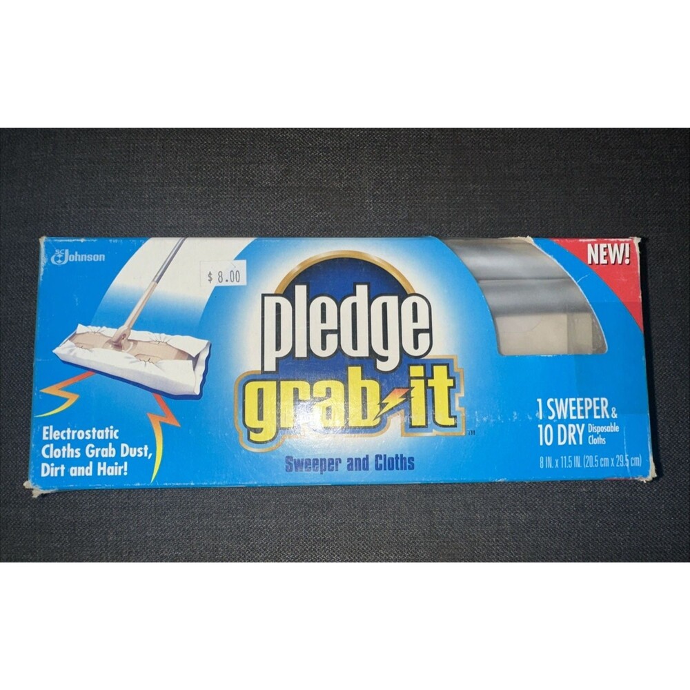 Pledge Grab It Sweeper & 10 Cloths Original Product Sealed Discontinued